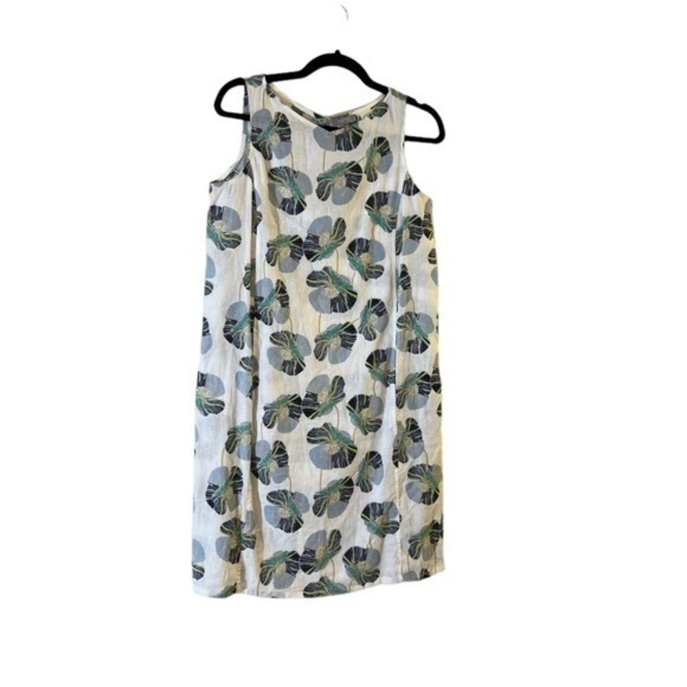 HABITAT blue and white modern flower print line/cotton summer dress